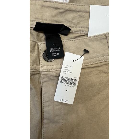 Lane Bryant Straight Leg Pants Women's Size 14 Khaki Cuff Ankle NWT - Picture 7 of 8